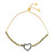 Black Cubic Zirconia Heart & Bezel Bolo Bracelet