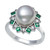Cultured Freshwater Pearl (9-10mm) & Cubic Zirconia Statement Ring in Sterling Silver