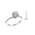 Sterling Silver White Gold Plated Round Clear Cubic Zirconia Solitaire Ring