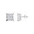 Diamond Princess Cluster Stud Earrings (2 ct. t.w.) in 14K White Gold