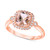 Morganite (1-1/4 ct. t.w.) & Diamond (1/5 ct. t.w.) Halo Ring in 14k Rose Gold
