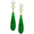 Cultured Freshwater Pearl (7mm) & Jade Briolette Drop Earrings in 14k Gold-Plated Sterling Silver
