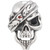 Men's Black Cubic Zirconia & Red Enamel Pirate Skull Ring in Stainless Steel