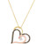 Chocolate Diamond (1/8 ct. t.w.) & Vanilla Diamond (1/20 ct. t.w.) Double Heart Pendant Necklace in 14k Tricolor Gold, 18" + 2" extender
