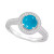 Cultured Freshwater Pearl & Diamond (1/5 ct. t.w.) Halo Ring in Sterling Silver (Also in Onyx, Labradorite & Turquoise)