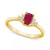 Emerald (1/2 ct. t.w.) & Diamond (1/10 ct. t.w.) Ring in 14k Gold (Also Available in Ruby, Sapphire & Pink Sapphire)