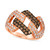 Chocolate Diamond & Nude Diamond Chain Link Statement Ring (1-1/10 ct. t.w.) in 14k Rose Gold