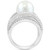 EFFY® Freshwater Pearl (11mm) & Diamond (1-1/4 ct. t.w.) Multirow Statement Ring in 14k White Gold