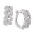 Diamond Chain Link Detail Small Hoop Earrings (1 ct. t.w.) in Sterling Silver, .79", Created for Macy's
