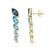 Elegant Ombre Blue Topaz Marquise Bezel Set Drop Earrings in 14K Yellow Over Gold Sterling Silver