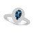 London Blue Topaz and Diamond Accent Halo Ring in 14K White Gold