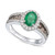 Emerald (3/4 ct. t.w.) & Diamond (7/8 ct. t.w.) Ring in 14k White Gold