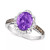 Amethyst (3 ct. t.w.) & Diamond (3/8 ct. t.w.) Ring in 14k White Gold (Also in Blue Topaz & Citrine)