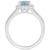 Aquamarine (1-1/4 ct. t.w.) & Diamond (1/4 ct. t.w.) Halo Split Shank Ring in Sterling Silver