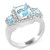 EFFY® Aquamarine (2-5/8 ct. t.w.) & Diamond (3/8 ct. t.w.) Triple Stone Ring in 14k White Gold