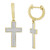 Men's Diamond Cross Dangle Huggie Hoop Earrings (1/4 ct. t.w.) in 10k Gold