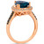 Deep Sea Blue Topaz (3 ct. t.w.) & Diamond (3/8 ct. t.w.) Teardrop Halo Ring in 14k Rose Gold