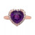 Pink Amethyst (3 ct. t.w.) & White Topaz (1/3 ct. t.w.) Heart Halo Ring in Gold-Plated Sterling Silver (Also in Amethyst & Garnet)