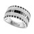 EFFY® White Diamond (3/4 ct. t.w.) & Black Diamond (1-1/5 ct. t.w.) Multirow Statement Ring in 14k White Gold
