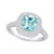 Aquamarine and Diamond Accent Halo Ring in 14K White Gold
