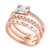 EFFY® Diamond Baguette & Round Three Row Statement Ring (3/4 ct. t.w.) in 14k Rose Gold
