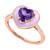 EFFY® Amethyst (1-1/3 ct. t.w.), Diamond (1/10 ct .t.w.) & Enamel Heart Ring in 14k Rose Gold