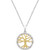 Diamond Family Tree Pendant Necklace (1/10 ct. t.w.) in Sterling Silver and 18k Gold over Sterling Silver