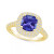 Tanzanite (2-1/3 ct. t.w.) & Diamond (5/8 ct. t.w.) Cushion Halo Statement Ring in 14k Gold