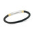 Two-Tone Woven Black Leather Bracelet in Stainless Steel & Yellow Ion-Plate
