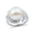 White Ming Pearl (12mm) & Diamond (1/4 ct. t.w.) Ring in 14k White Gold