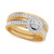 Diamond Halo Cluster Bridal Set (1/3 ct. t.w.) in 14k Two-Tone Gold