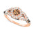 Chocolate Diamond (1/2 ct. t.w.) & Nude Diamond (3/8 ct. t.w.) Halo Ring in 14k Rose & White Gold