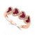 Ruby (5/8 ct. t.w.) & Diamond (1/5 ct. t.w.) Heart Ring in 14k Rose Gold (Also available in Sapphire)