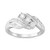Diamond Round & Baguette Swirl Ring (1/2 ct. t.w.) in 10k White Gold or 10k Gold