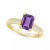 Amethyst (1-5/8 ct .t.w.) and Diamond (1/8 ct .t.w.) Ring in 14K Yellow Gold