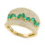 EFFY® Emerald (7/8 ct. t.w.) & Diamond (7/8 ct. t.w.) Pavé Concave Statement Ring in 14k Gold