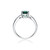 Sterling Silver White Gold Plated Emerald Cubic Zirconia Eternity Rectangle Band Ring