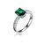Sterling Silver White Gold Plated Emerald Cubic Zirconia Eternity Rectangle Band Ring