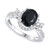 Onyx (1 1/2 ct. t.w. ) & Diamond (1/2 ct. t.w.) Ring in 10k White Gold