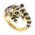 EFFY® Espresso & Black Diamond (1-1/2 ct. t.w.) & Tsavorite Accent Tiger Ring in 14k Gold