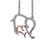 Diamond Family Elephant Pendant Necklace (1/10 ct. t.w.) in Sterling Silver and 10k Rose Gold