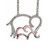 Diamond Family Elephant Pendant Necklace (1/10 ct. t.w.) in Sterling Silver and 10k Rose Gold