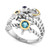 EFFY® Multi-Gemstone Nautical Statement Ring (1/3 ct. t.w.) in Sterling Silver & 18k Gold-Plate