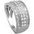 Diamond Round & Baguette Multirow Band (1 ct. t.w.) in 14k White or Yellow Gold
