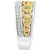 EFFY® Men's White Sapphire Chain Link Ring (1/2 ct. t.w.) in Sterling Silver and 14k Gold-Plate
