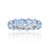 Created Light Blue Spinel Eternity Band in Rhodium Plated Sterling Silver