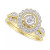 Diamond Halo Milgrain Bead Bridal Set (3/4 ct. t.w.) in 14k Gold