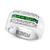 EFFY® Men's Tsavorite (3/4 ct. t.w.) & White Sapphire Ring (1-1/4 ct. t.w.) in Sterling Silver