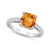 Citrine (2 Ct. T.W.) and Diamond (1/3 Ct. T.W.) Ring in 14K White Gold