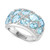 EFFY® Aquamarine (4-1/2 ct. t.w.) & Diamond (1/4 ct. t.w.) Cluster Ring in 14k White Gold
